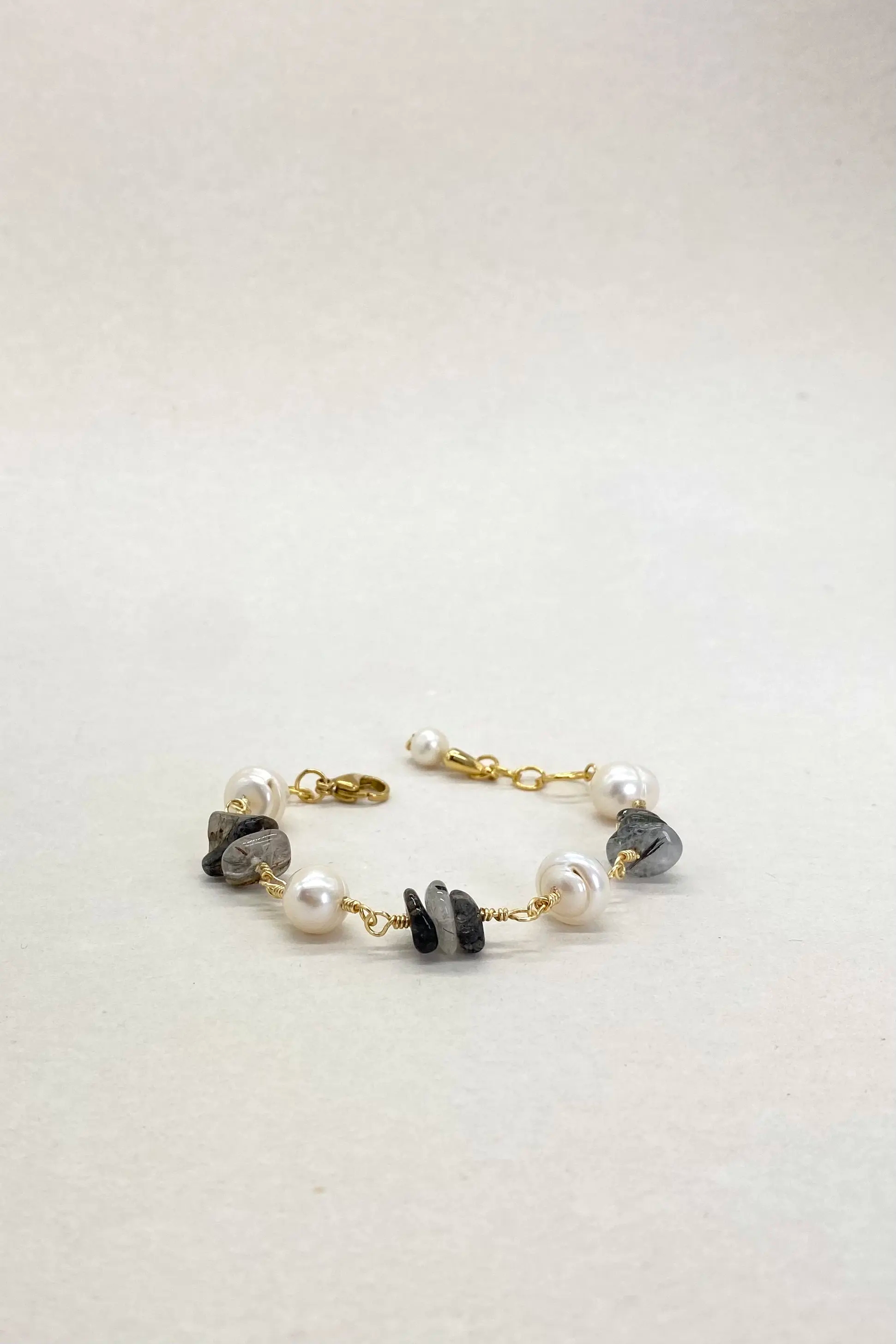 PULSERA LABRADORITA Y PERLA