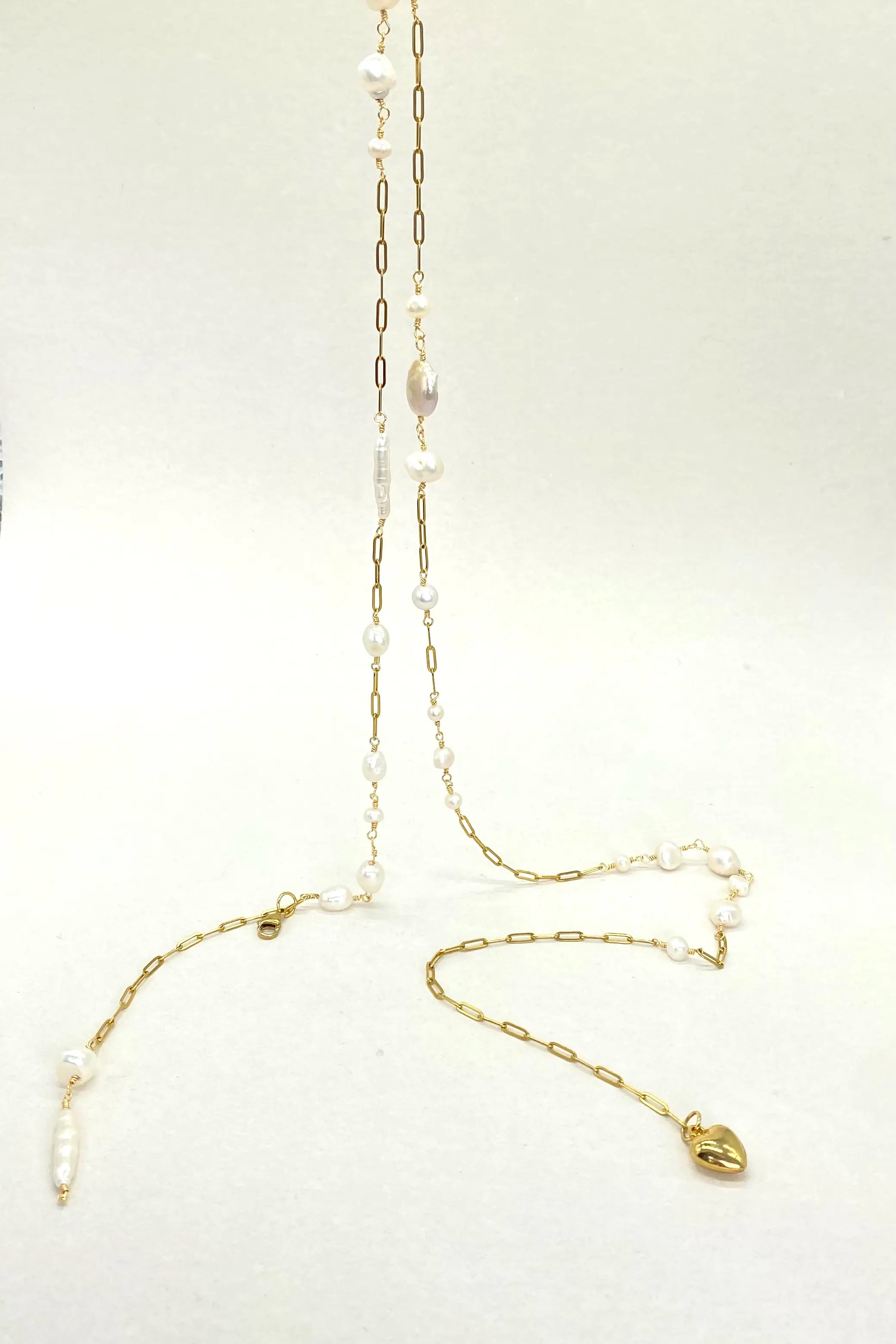 CINTURÓN CADENA PERLA CORAZÓN